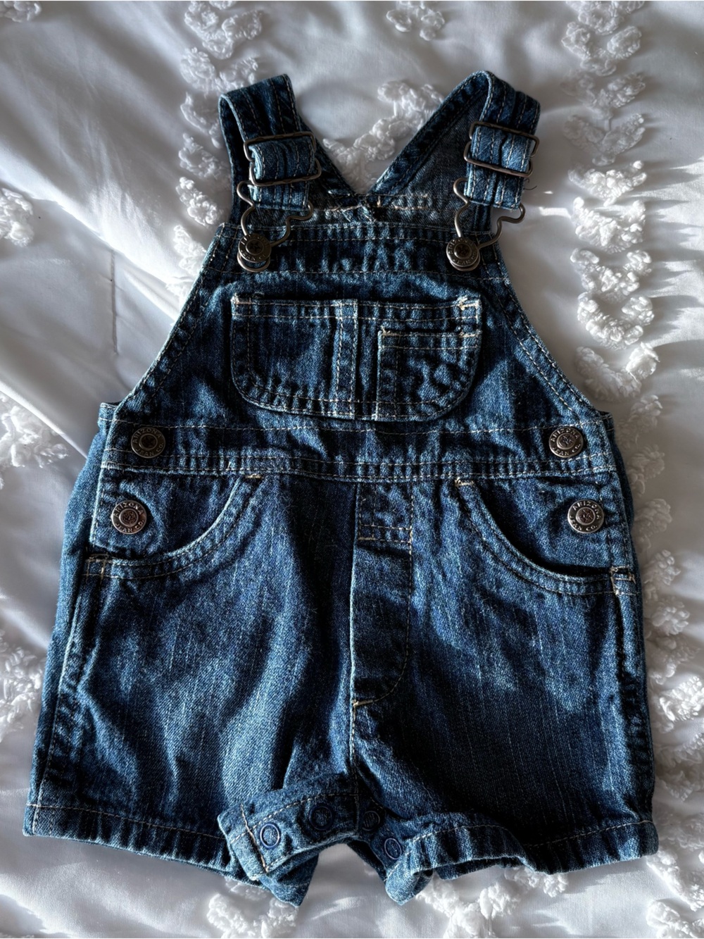 Dark Wash Denim Overalls - Blue
